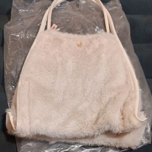 Victoria's Secret Cream Faux Fur Tote